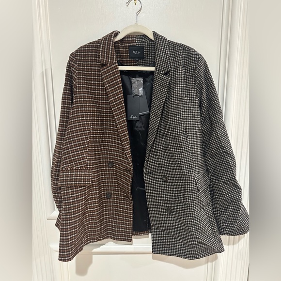 RAILS Cody Check Blazer Gray Plaid Oversized Jacket NWT XL $348 - Picture 8 of 12